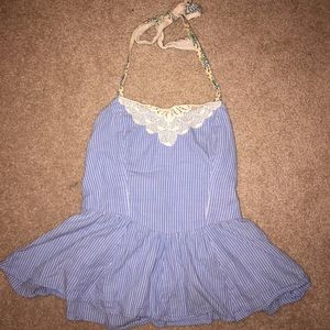 Free People blue halter top